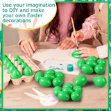 Leitee 24 Pcs Green Plastic Easter Eggs 4 Inch Large Blank Empty Eggs Bulk Paintable Detachable DIY Decoration for Easter Basket Stuffers Fillable