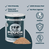 Pluck Pure Beef Organs Powder | 100% Liver, Kidney, Spleen, Heart, & Pancreas from 100% Grass Fed & Grass Finished Pastured Beef | As Seen on ABC’s