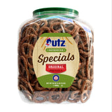Utz Sourdough Specials Pretzels, Original, 63 oz. Barrel, Classic Pretzel Knot with Rich Sourdough Flavor, Resealable Container, Tasty Party Snack