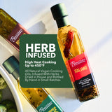 Benissimo Herb Infused Cooking Oil Chef Pack - 4 Artisan Flavored Oils: Italiano, Roasted Garlic, Mediterranean Garlic & Balsamic Garlic - Gourmet Cooking Oil Gift Set, All Natural, 8.1 fl oz Each