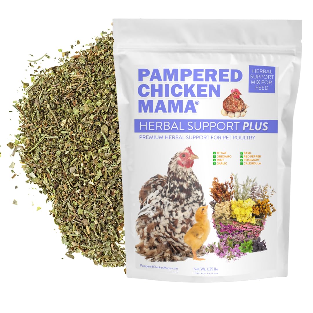 Pampered Chicken Mama Herbal Support Plus Poultry Treat for Overall Health | Mix with Layer Feed, Chick Starter, Chicken Scratch (1.25 Pound)