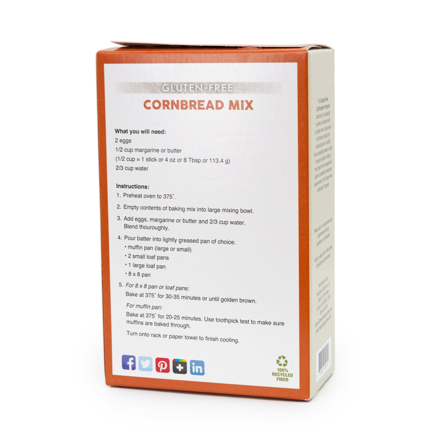 Gluten Free Cornbread Mix - Buttery and Chewy - Certified Gluten Free - Premium Ingredients - All Purpose - Safe for Celiac Diet - Made in Nebraska, USA