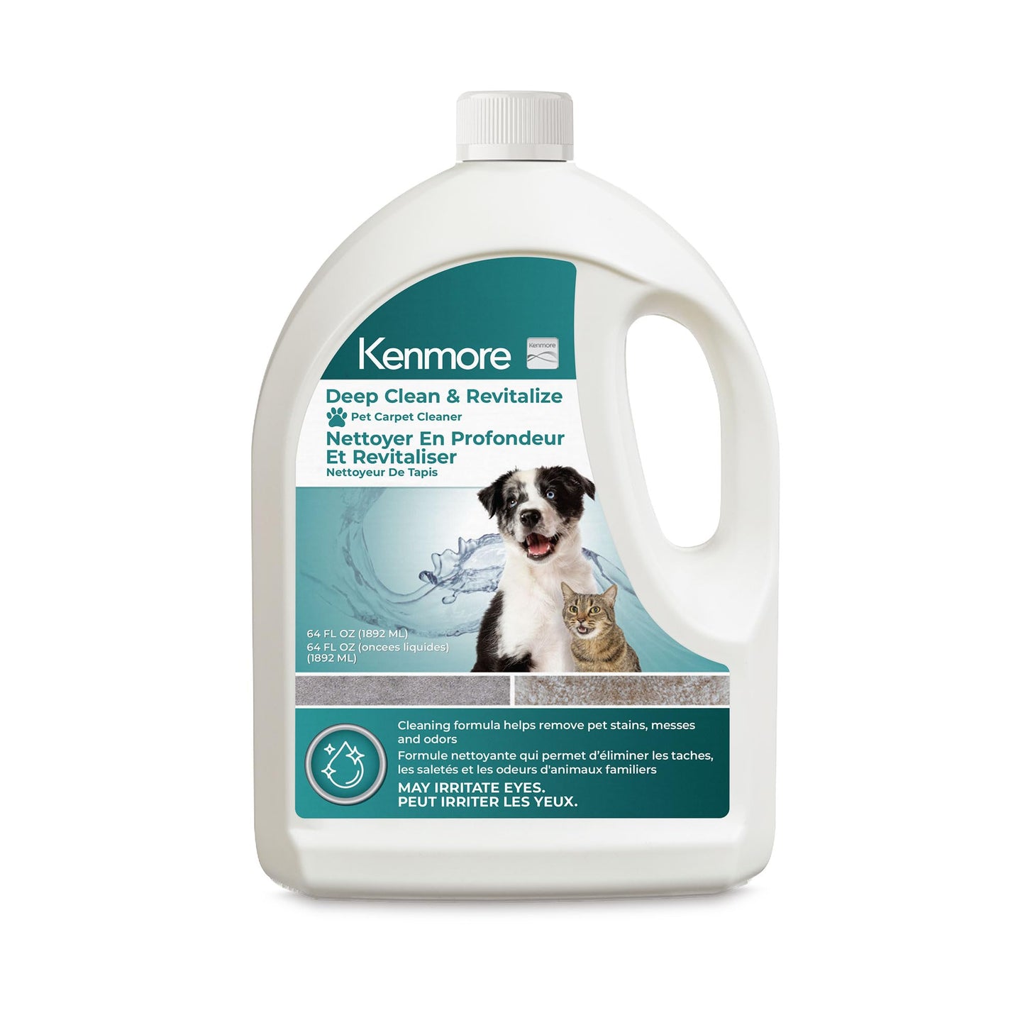 Kenmore KS1010 Deep Clean & Revitalize Pet Carpet Spot Cleaner Formula, 64 Oz for Carpet, Rugs, and Upholstery, Eliminates Pet Stains, Messes