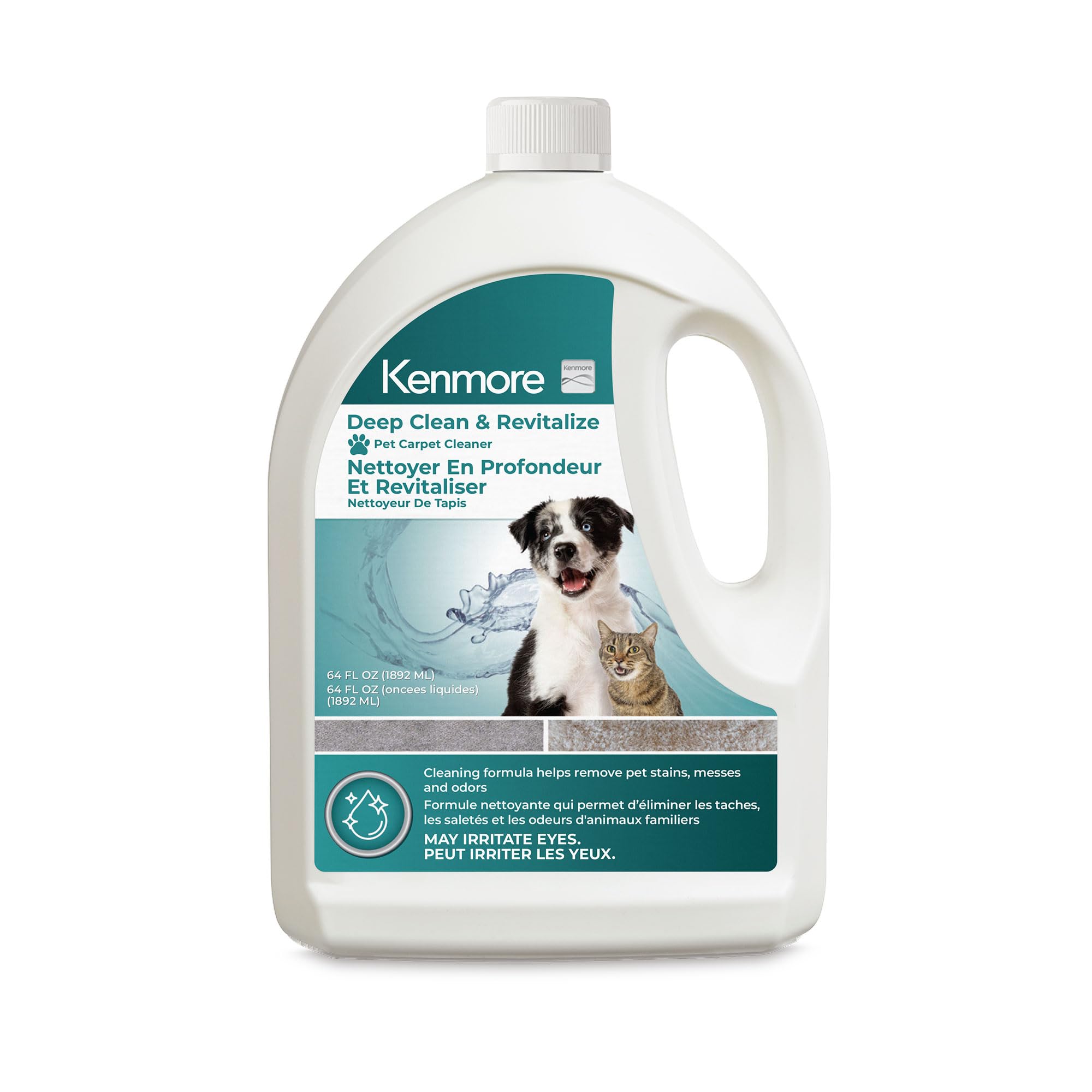 Kenmore KS1010 Deep Clean & Revitalize Pet Carpet Spot Cleaner Formula, 64 Oz for Carpet, Rugs, and Upholstery, Eliminates Pet Stains, Messes