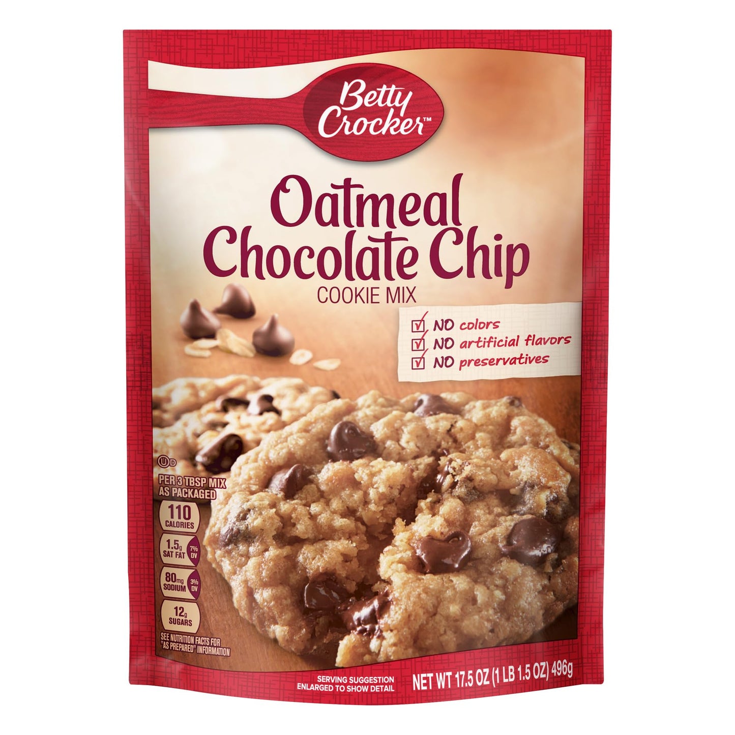 Betty Crocker Oatmeal Chocolate Chip Cookie Mix 17.5 oz (Pack of 4)