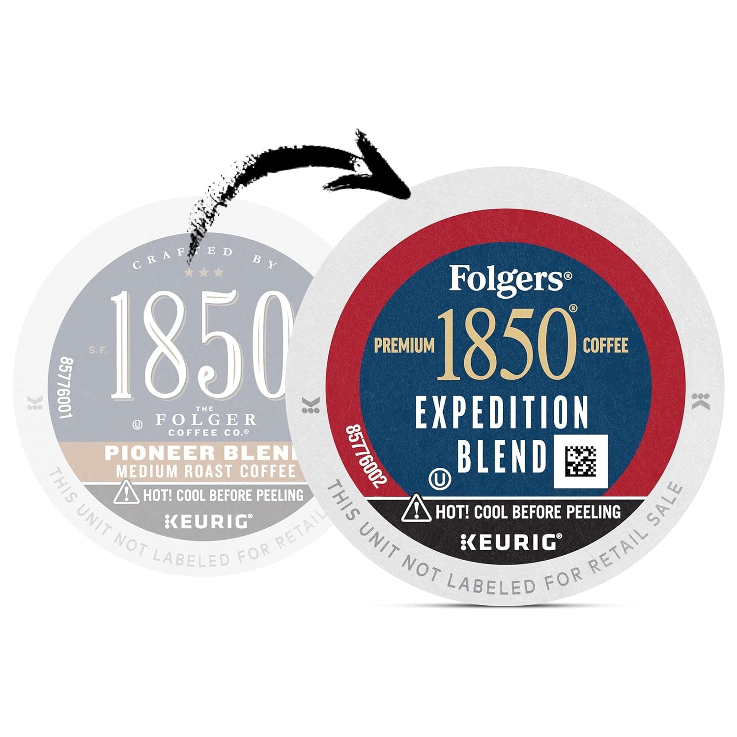 Folgers 1850 Pioneer Blend Medium Roast Coffee K Cup Pack, 54 ct 0.37 Oz Net Wt 20 Oz,, ()