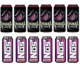 LUV BOX- variety Energy drink 16 oz. pack of 12 , VENOM BLACK CHERRY KIWI ENERGY DRINK , NOS ENERGY GRAPE CANS .by evaxo