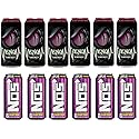 LUV BOX- variety Energy drink 16 oz. pack of 12 , VENOM BLACK CHERRY KIWI ENERGY DRINK , NOS ENERGY GRAPE CANS .by evaxo