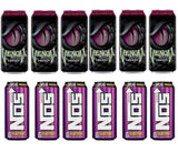 LUV BOX- variety Energy drink 16 oz. pack of 12 , VENOM BLACK CHERRY KIWI ENERGY DRINK , NOS ENERGY GRAPE CANS .by evaxo