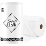Fantasticlean Microfiber Cleaning Cloth Roll -75 Pack, Tear Away Microfiber Towels, 12" x 12", Reusable, Washable, Scratch Free, Ultra Absorbent