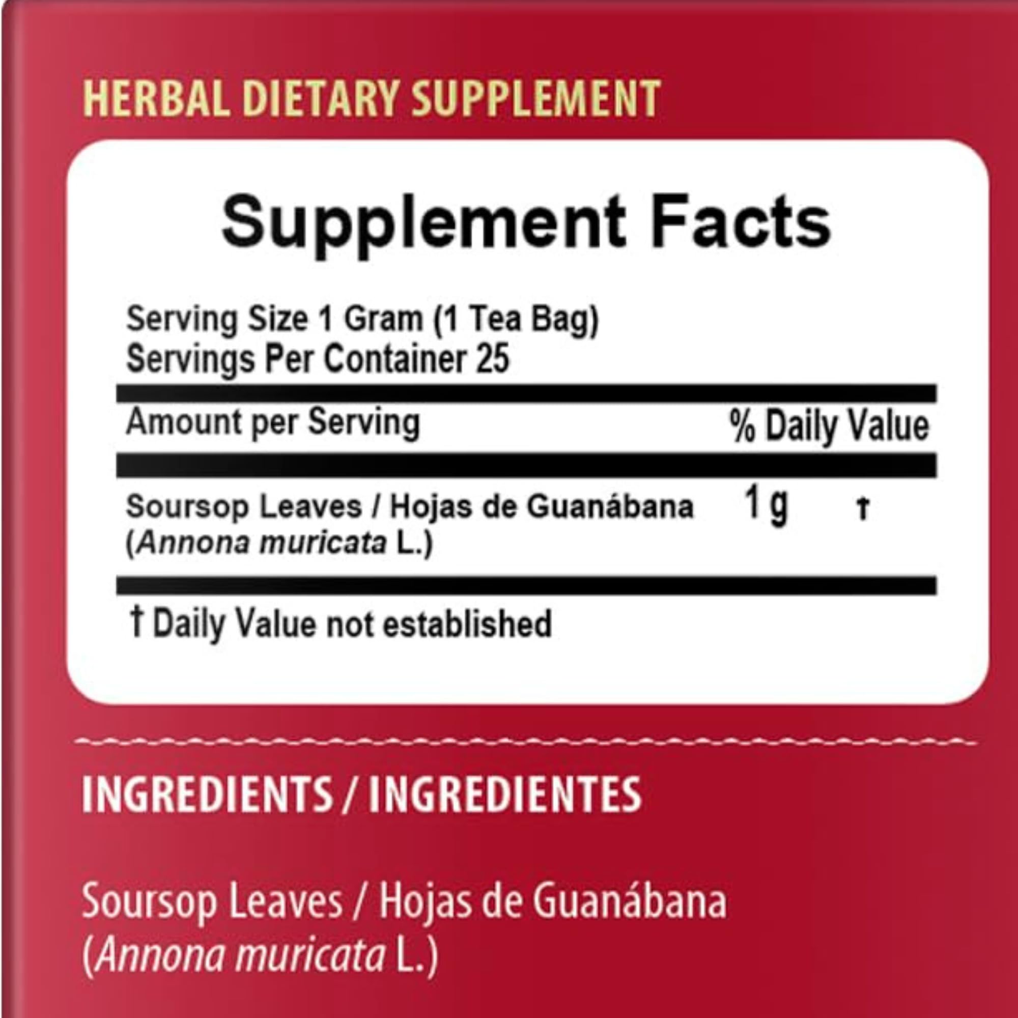 Hanan Graviola Loose Leaf Herbal Tea 1.4oz Soursop Leaves 40g - Hojas De Guanabana Herbs Natural, Dried Annona Muricata From Peru Te Guyabano Sour Sop