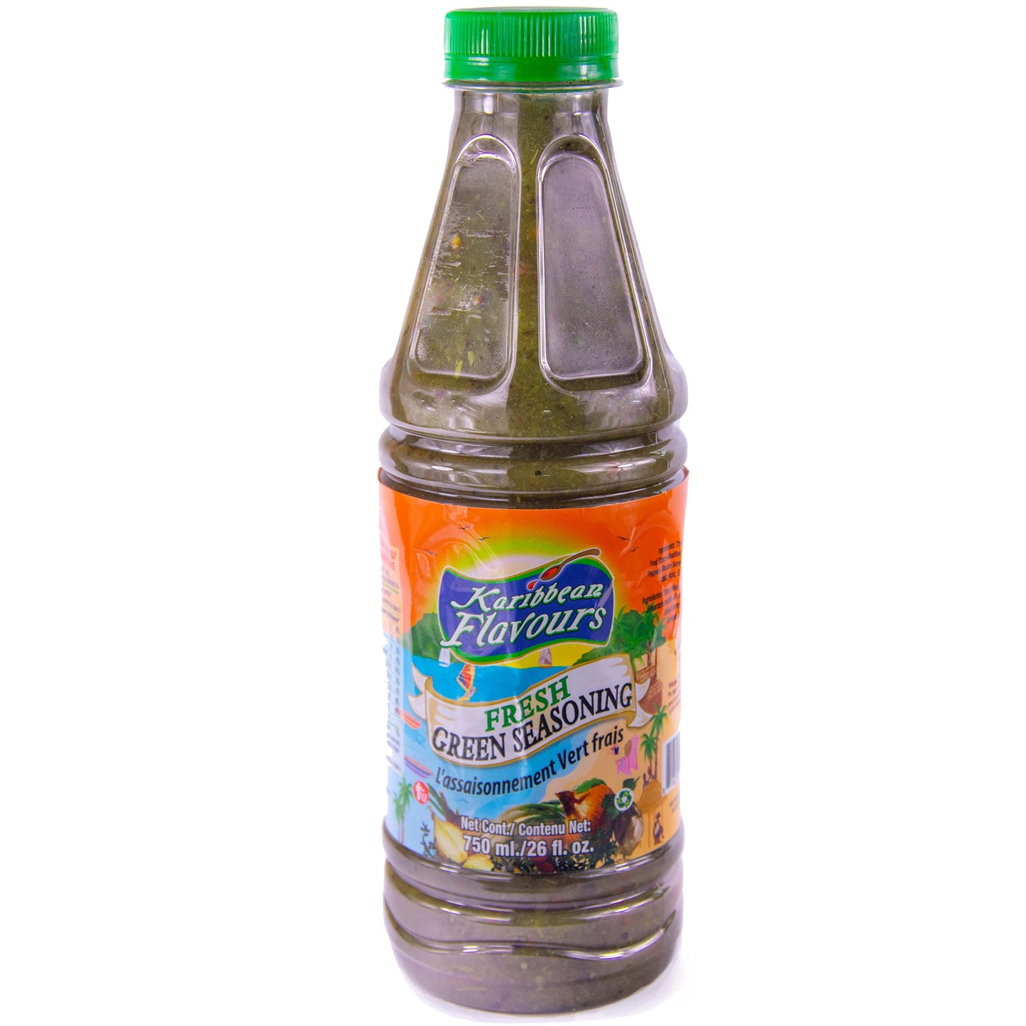 Trinidad Fresh Green Seasoning (26 Fl Oz / 750ML) | Caribbean Marinade | Condimento Verde Fresco | Halal | Vegan | Perfect Seasoning For Chicken Fish