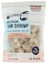 Lukes Lobster Raw Peeled & Deveined Tail Off Shrimp 51-60 Count, 12 OZ