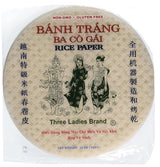 Three Ladies Brand Natural Gluten Free Spring Roll Rice Paper Wrappers - Pick your size and quantity! (10-Pack, 22cm)