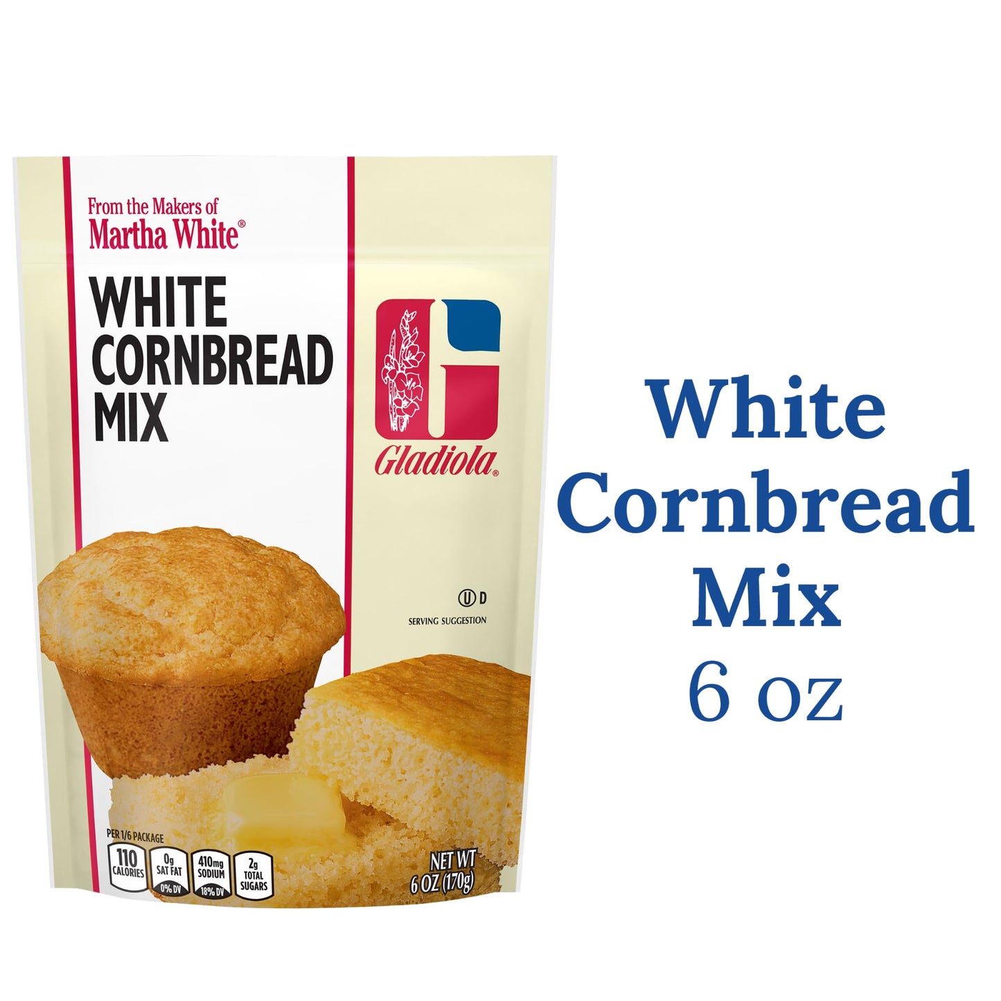 Martha White Gladiola White Cornbread Mix 6 Oz (Pack of 2)