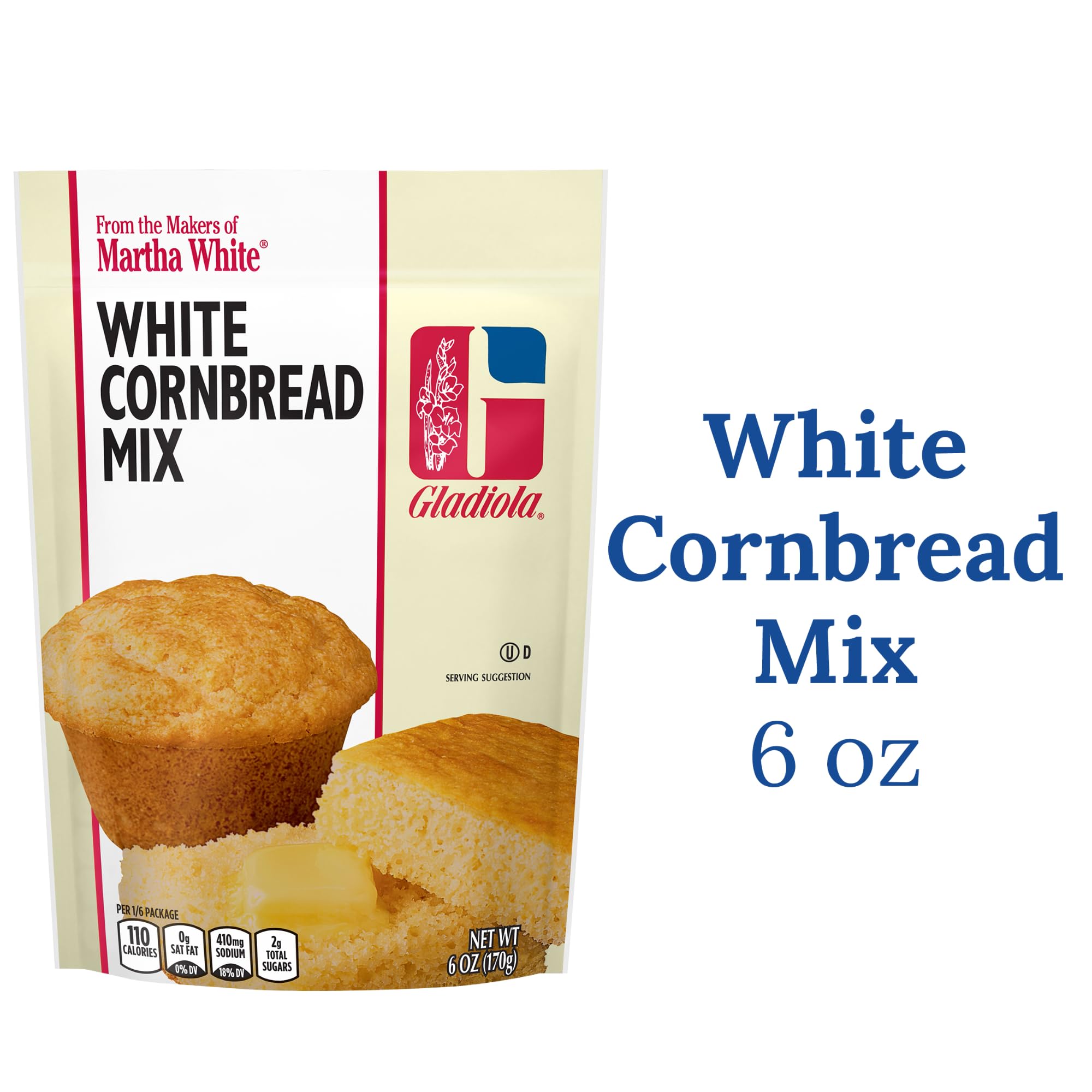 Martha White Gladiola White Cornbread Mix 6 Oz (Pack of 2)