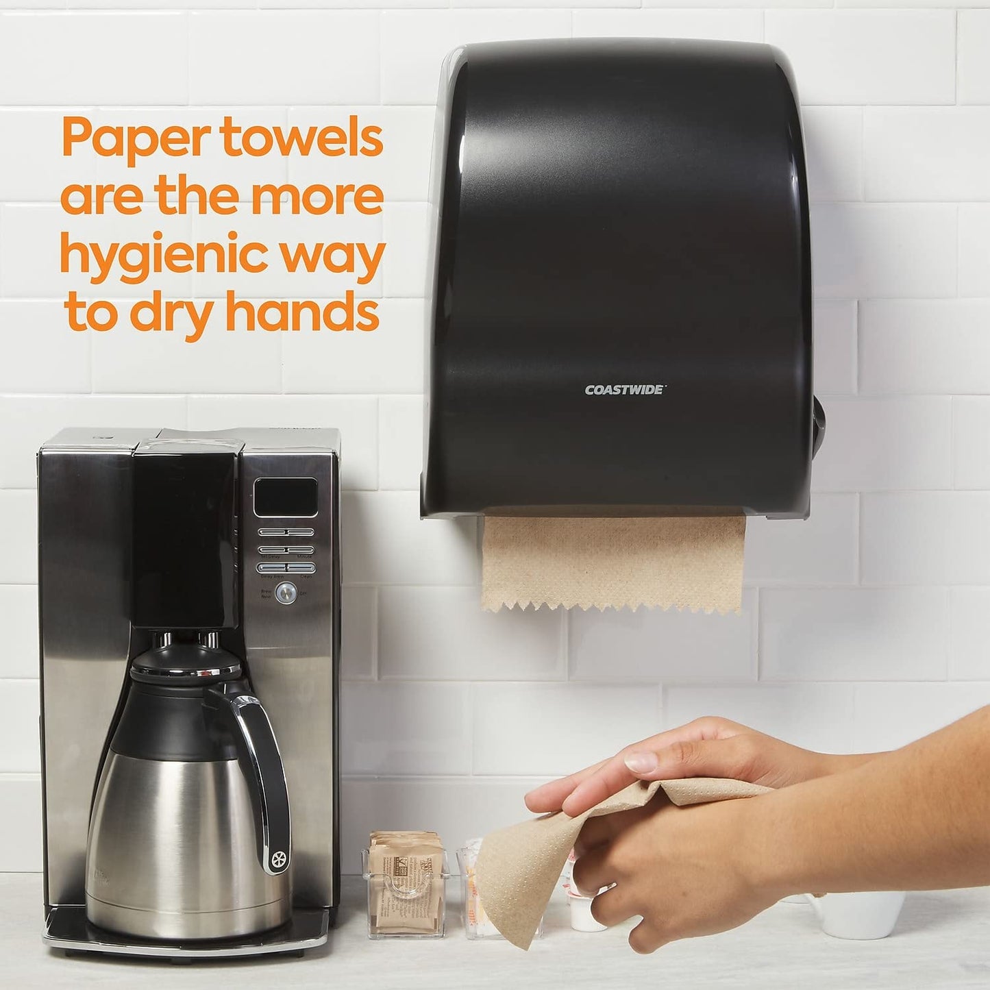 Coastwide Professional Recycled Hardwound Paper Towels, 1-Ply, 800 ft./Roll, 6 Rolls/Carton