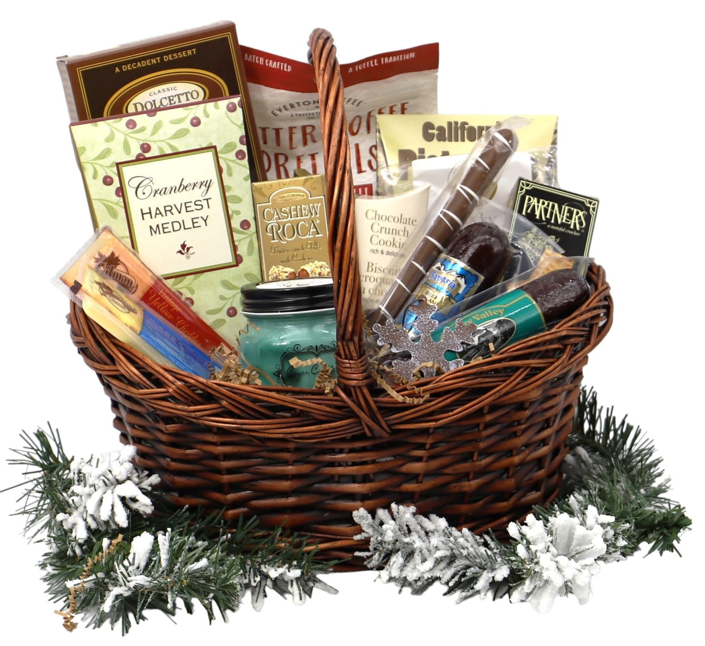 Gift Basket Village: 'Tis the Season - Deluxe Holiday Gourmet Basket with Festive Treats & Decor