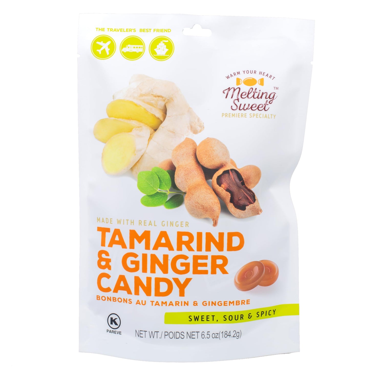 Melting Sweet Individually Wrapped Tamarind & Ginger Hard Candy (6.5 Ounce, Pack of 2)