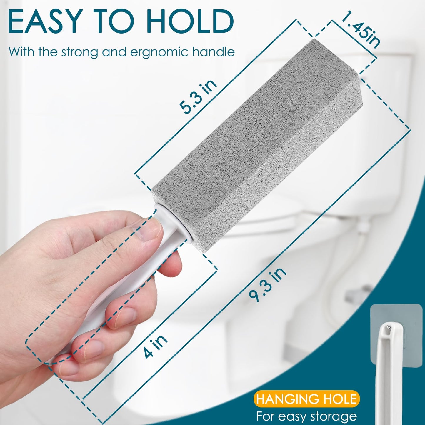 20 Pack Pumice Stone Toilet Bowl Cleaner Pumice Stone with Handle for Toilet Cleaning, Remove Limescale, Rust, Cleaning Supplies for Toilet, Pool