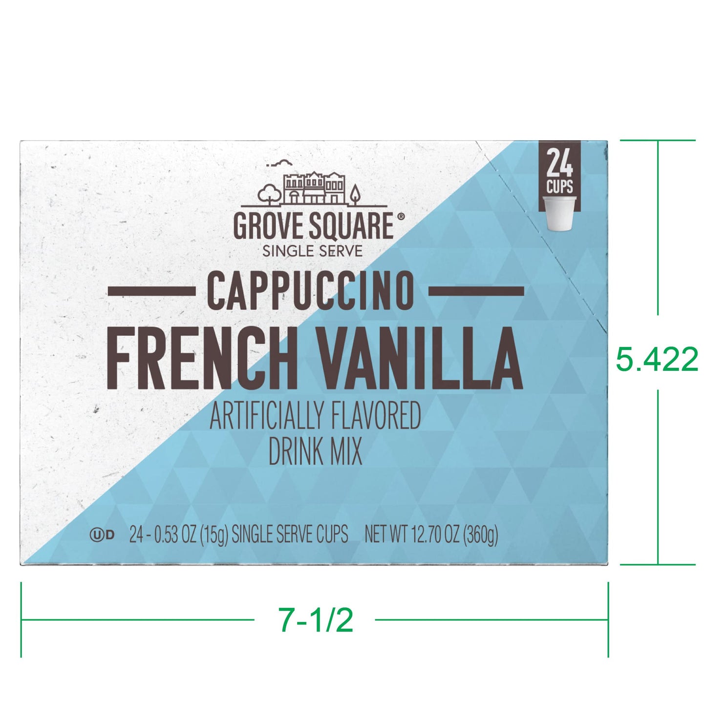 Grove Square Cappuccino Pods, French Vanilla, Single Serve , 24 Count (Pack of 1)