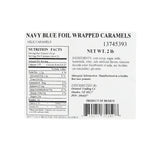 Fun Express Navy Blue Wrapped Caramel Candy Individually Wrapped 2lb Bulk Bag - Soft Chewy Caramels for Wedding Candy Favors, Baby Shower Candy Boy