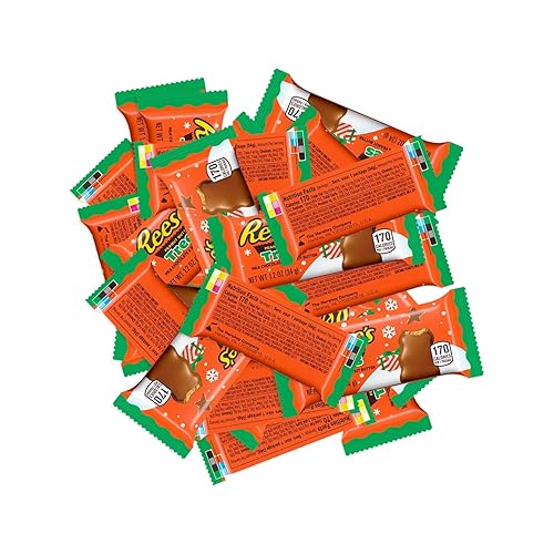 Rece’s Peanut Butter Trees - Holiday Milk Chocolate Peanut Butter Candy, Christmas Candy Individually Wrapped - Seasonal Festive Treats for Stockings
