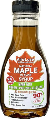 BetterTaste Natural Maple Flavored Allulose Syrup, Zero Calorie Sugar Substitute, 11.75-Ounce Bottle, Non GMO, Non-Erythritol, Gluten Free & Vegan