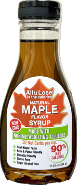 BetterTaste Natural Maple Flavored Allulose Syrup, Zero Calorie Sugar Substitute, 11.75-Ounce Bottle, Non GMO, Non-Erythritol, Gluten Free & Vegan