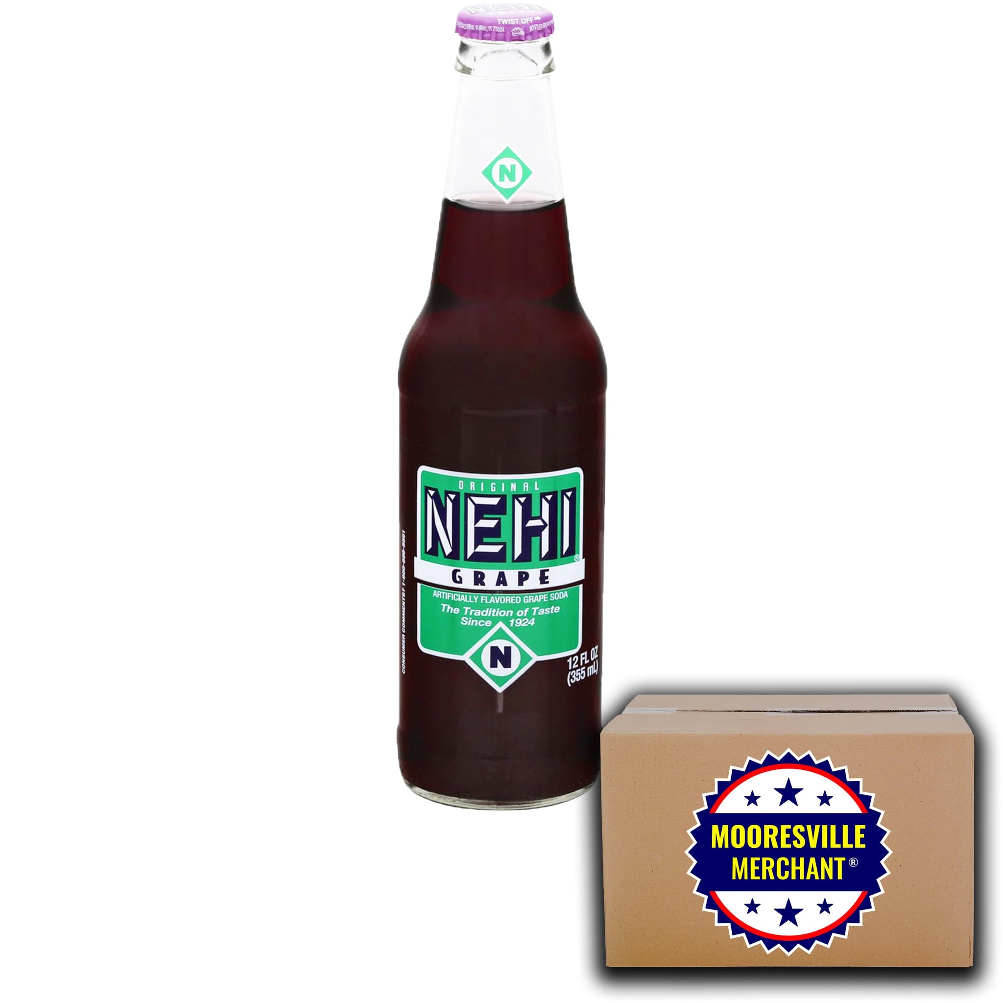 Nehi Grape Soda,12 oz Glass Bottle, 6CT, In Snackur Safe Ship Box