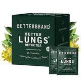 Betterbrand Mullein Tea Bags for Lung Detox - Respiratory Support with Thyme, Elderberry, Ginseng, Ginger, Caffeine Free Herbal Blend - 15 Tea Bags