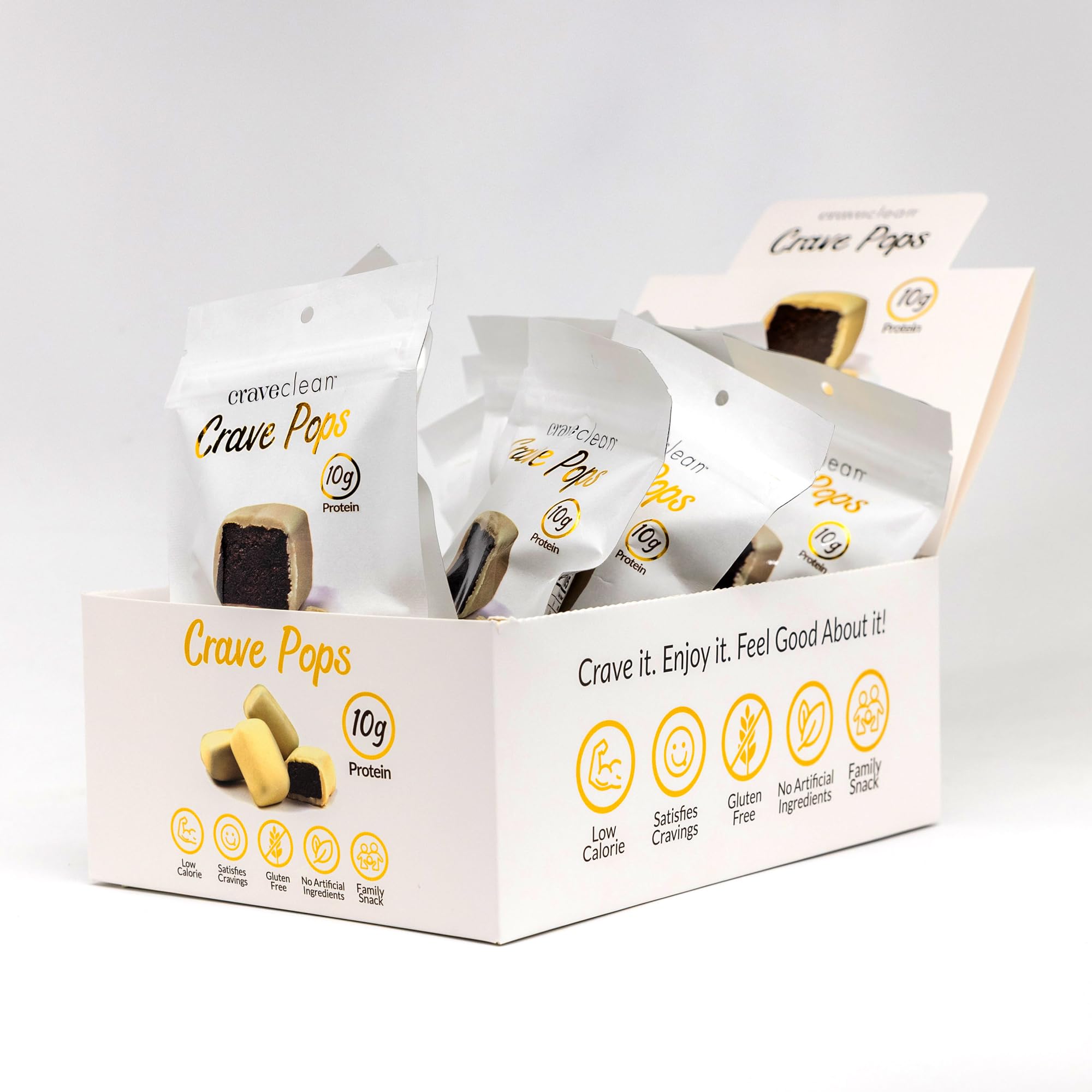 White Chocolate Brownie Pops (Full Case) Gluten-Free, High Protein (10g), Low Sugar, Guilt-Free Snack with Clean Ingredients - No Seed Oils - Kid