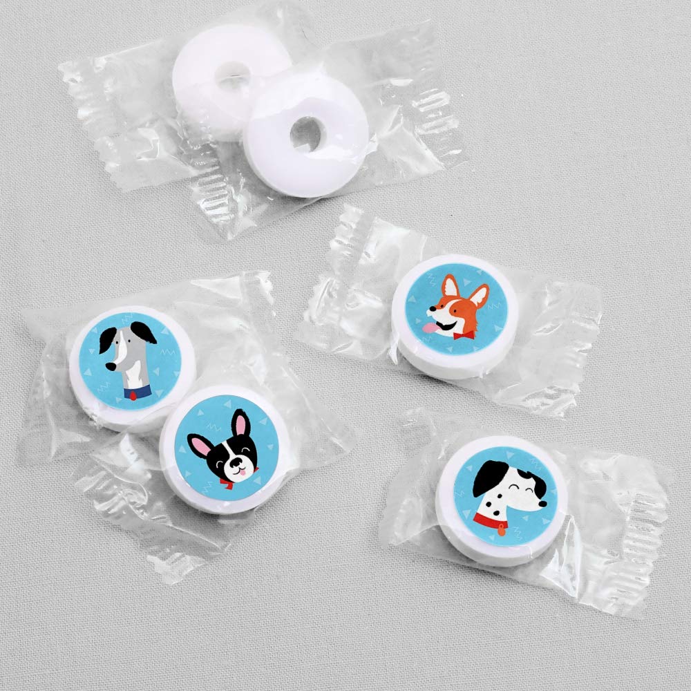 Pawty Like a Puppy - Dog Party Favors - Round Candy Stickers - 108pc