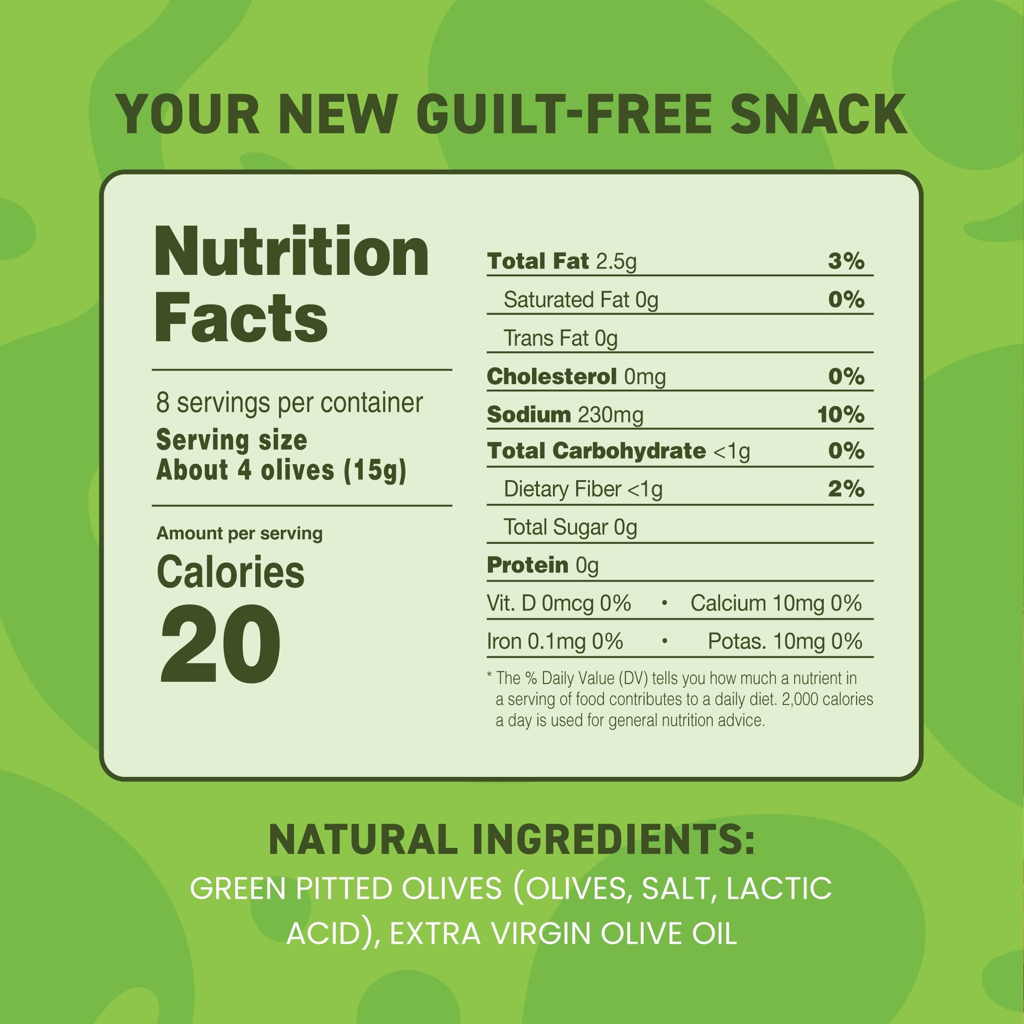 Freestyle Snacks Olive Snack Packs - As Seen on Shark Tank - Fresh Pitted Green Olives, Jumbo-Sized, Grown in Greece, All Natural, Non-GMO