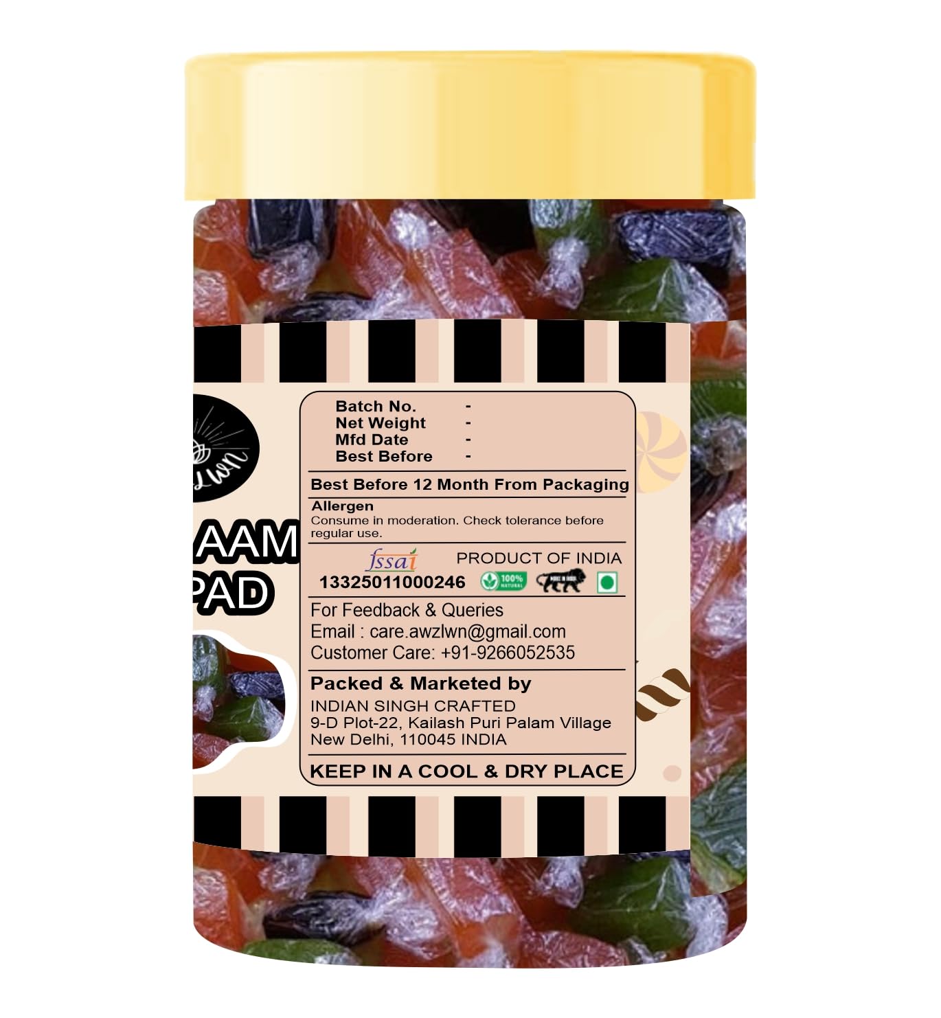 Awzlwn Indian Taste Candy (5.29 OZ / 150 GM, Mix Aam Papad)