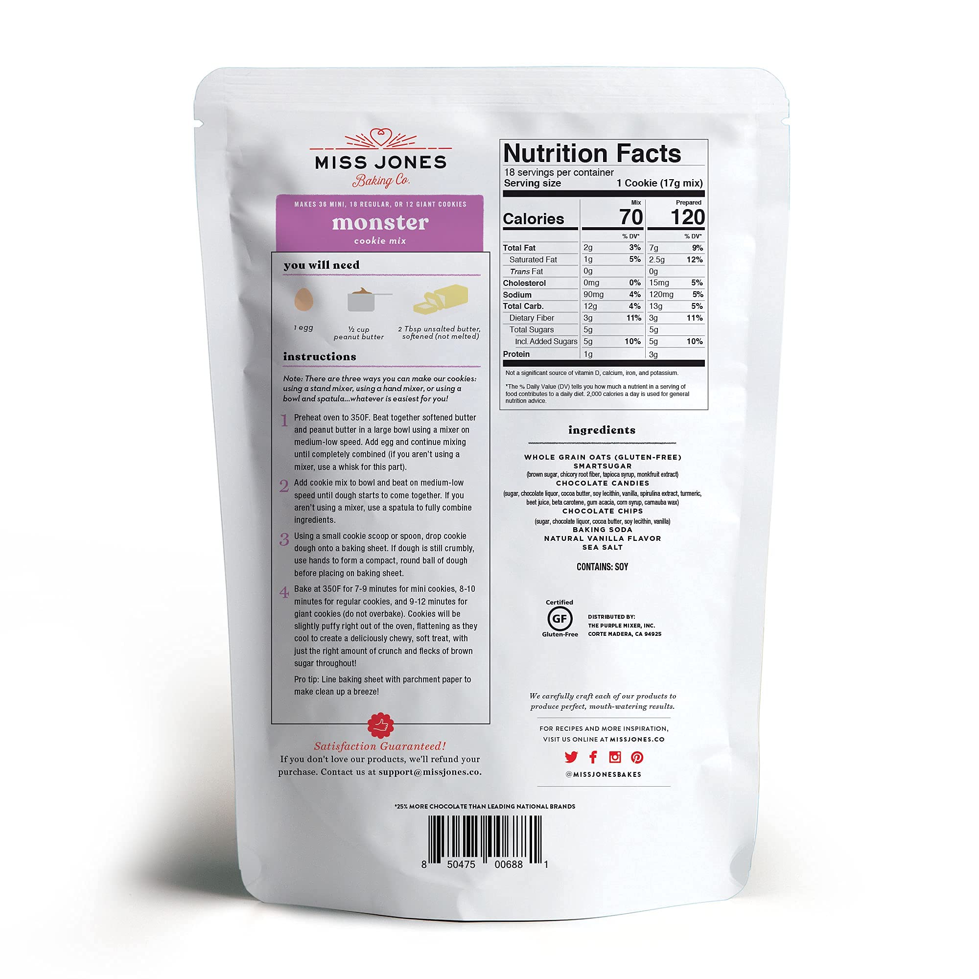 Miss Jones Baking Co Monster Cookie Mix, 10.57 OZ