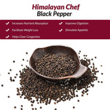 Himalayan Chef Whole Black Peppercorns, Square Plastic Grinder-6.17oz