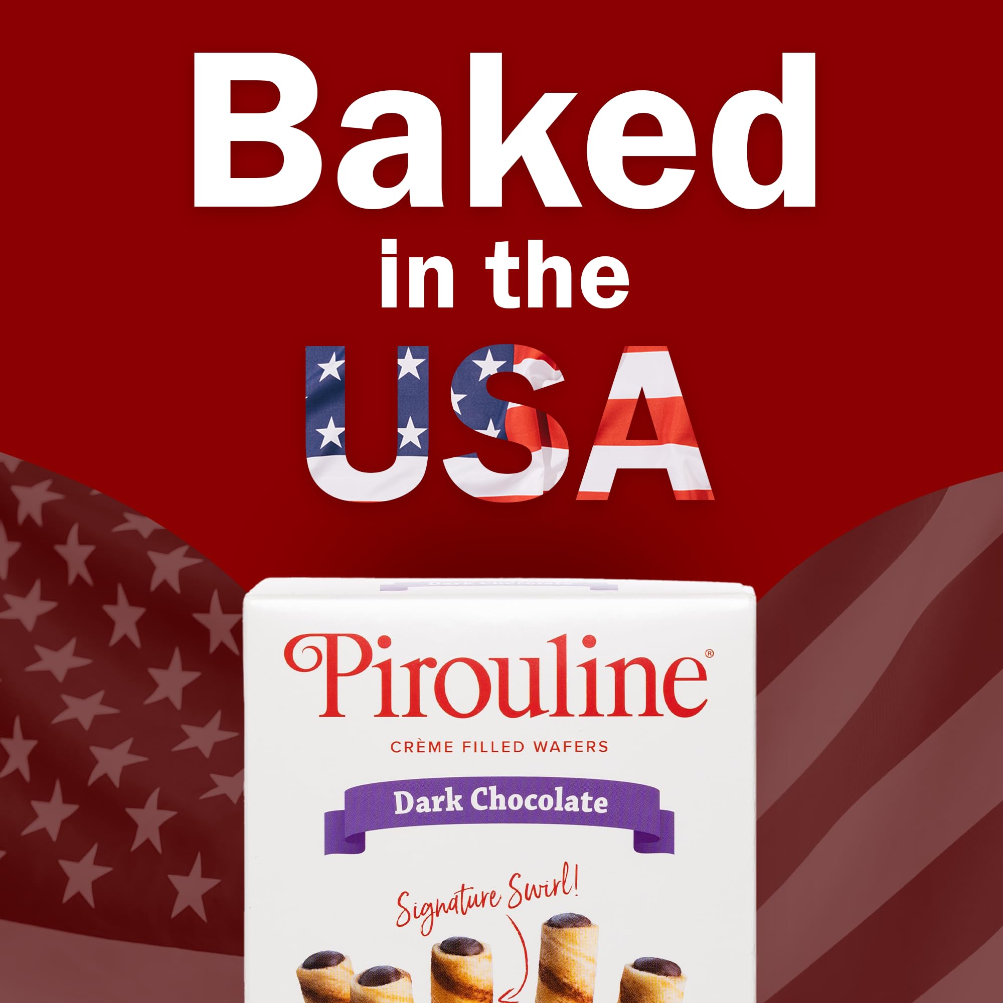 Pirouline Rolled Wafers - Dark Chocolate - Rolled Wafer Sticks, Crème Filled Wafers, Rolled Cookies for Coffee, Tea, Ice Cream, Snacks, Parties