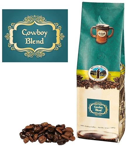 Mystic Monk Coffee: Cowboy Blend Whole Bean (Medium Roast 100% Arabica) - 12 ounce bag