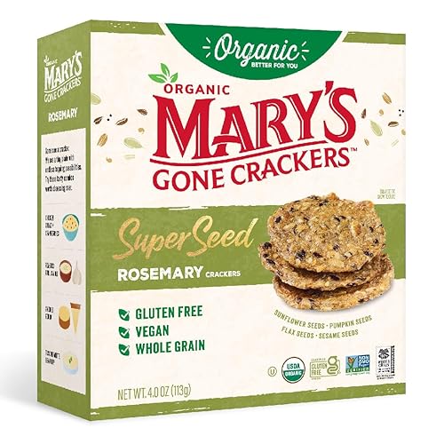 Mary's Gone Crackers Super Seed Crackers, Rosemary, 4 Ounce (Pack of 1), Organic Plant Based Protein, Gluten Free