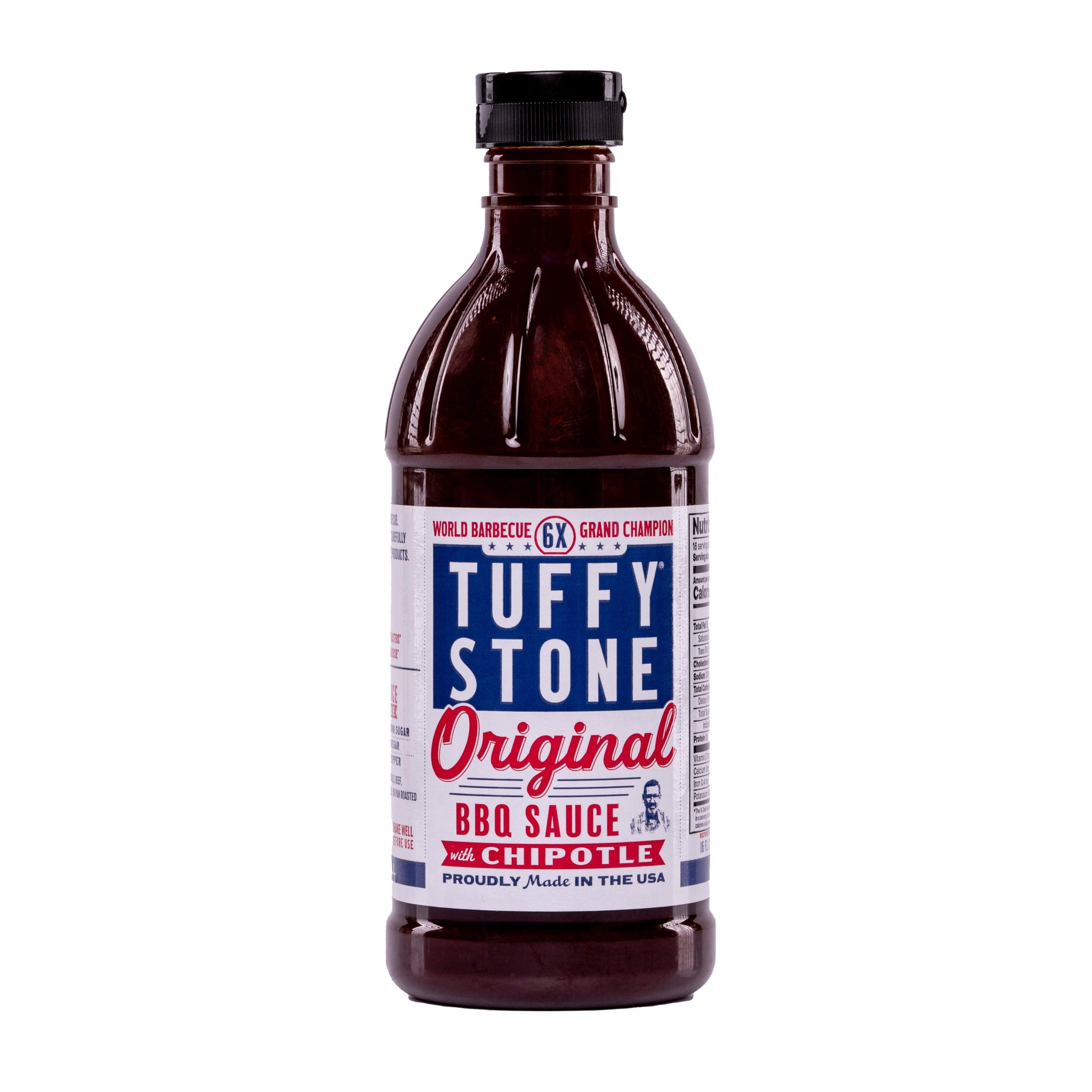 Tuffy Stone Original BBQ Sauce w/Chipotle | Award-Winning, Smokey & Hot I Champion of 6x World Barbecue Grand I Versatile BBQ Sauce | 16 oz bottle