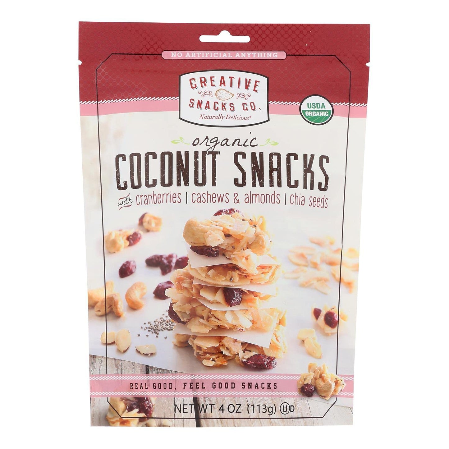 Creative Snacks Bag - Coconut - Cranberry Nut - Case of 12 - 4 oz12