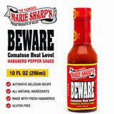 Marie Sharp’s BEWARE Comatose Heat Level Habanero Pepper Sauce, 10 oz | Extreme Heat Hot Sauce from Belize | All-Natural, No Preservatives