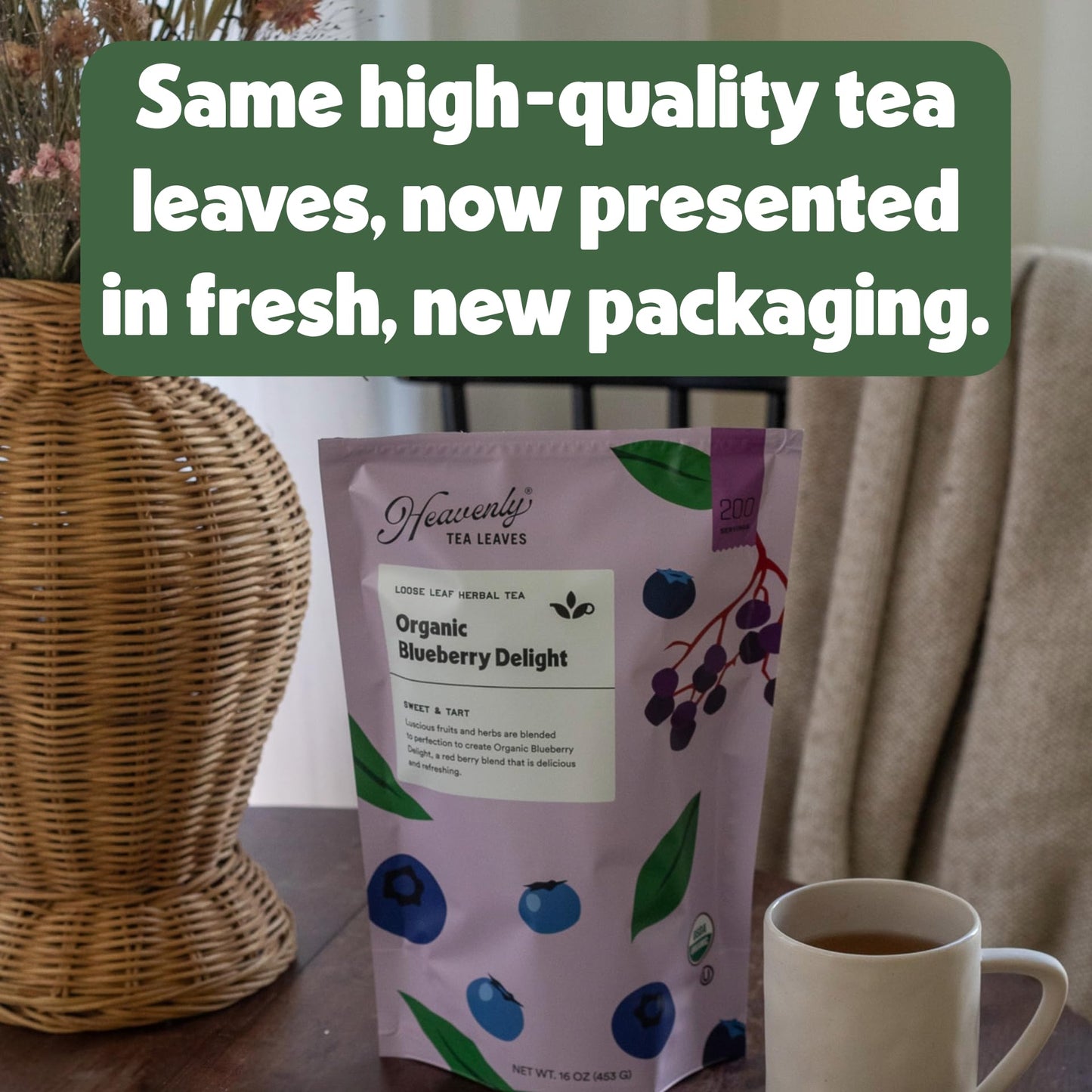 Heavenly Tea Leaves Organic English Breakfast, Bulk Loose Leaf Black Tea, 1 Lb. (Approx. 200 Cups) - Strong, Full Bodied, Brisk, Great For Hot Or Iced