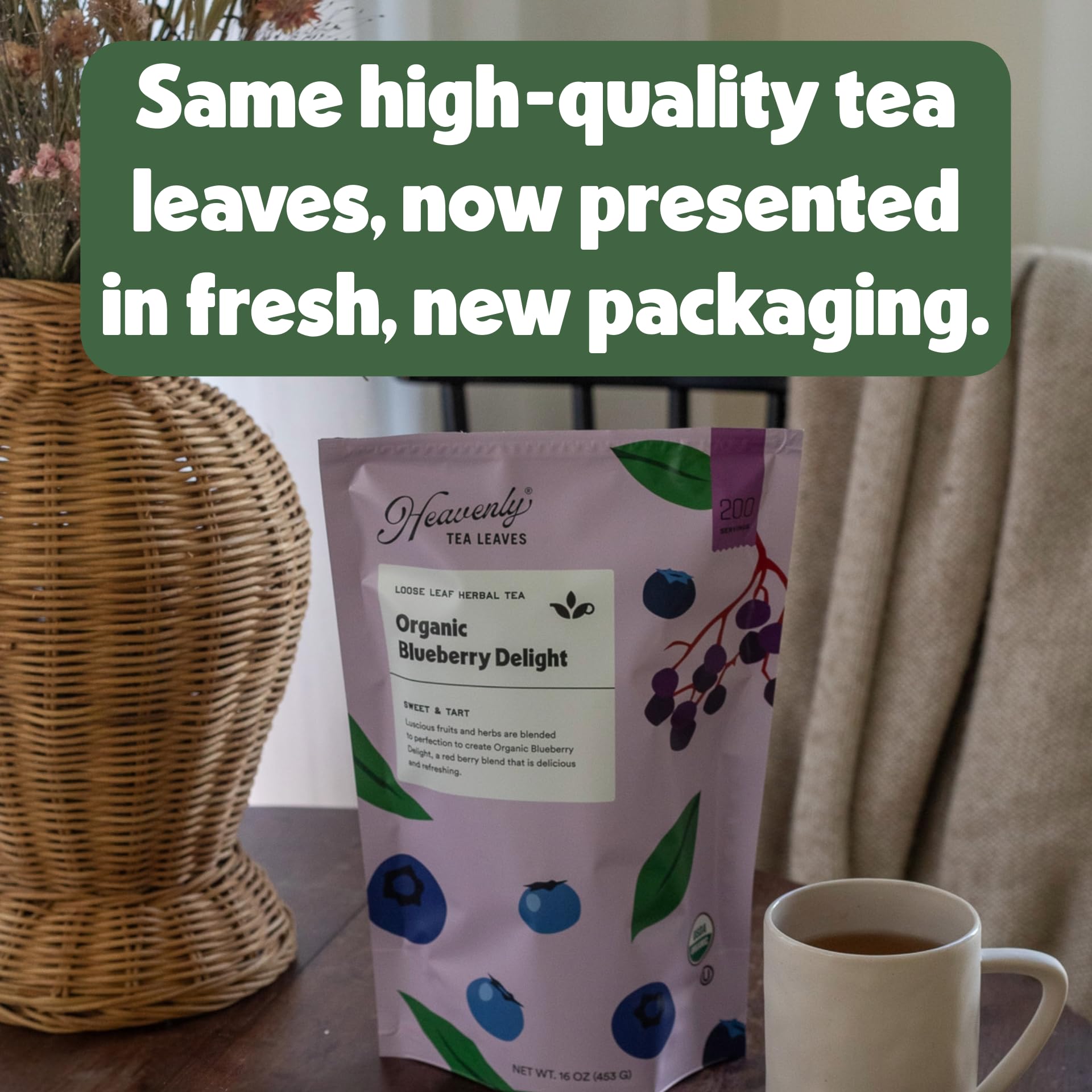 Heavenly Tea Leaves Organic English Breakfast, Bulk Loose Leaf Black Tea, 1 Lb. (Approx. 200 Cups) - Strong, Full Bodied, Brisk, Great For Hot Or Iced