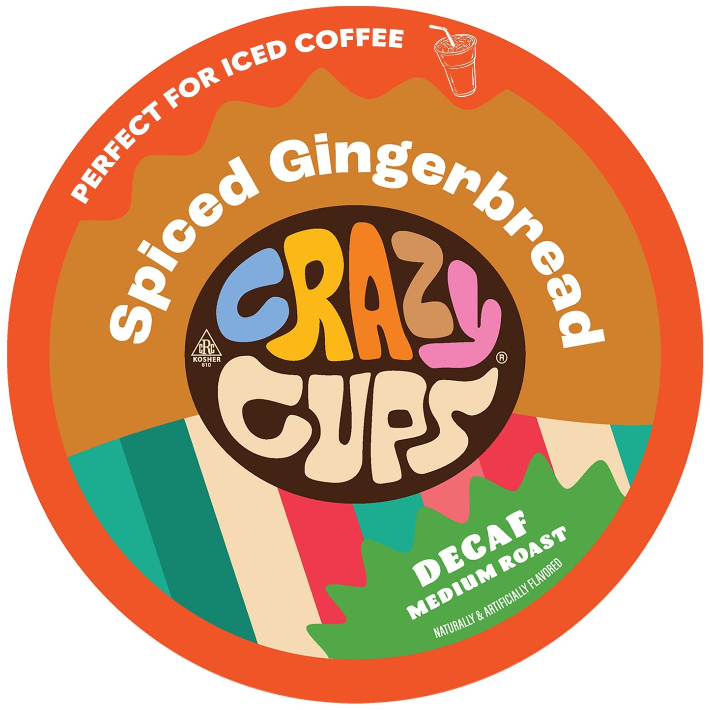 Crazy Cups Decaf Spiced Gingerbread Flavored Coffee Pods, Decaf Holiday Coffee Pods, Single Serve for Keurig K Cups Machines, Medium Roast, 22 Count