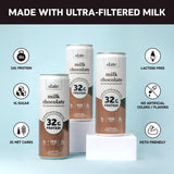 Slate Milk - High Protein Nutrition Shake - Milk Chocolate - 32g Protein, 1g Sugar, 150 Calories, 2g Net Carbs - Lactose Free - No Added Sugar