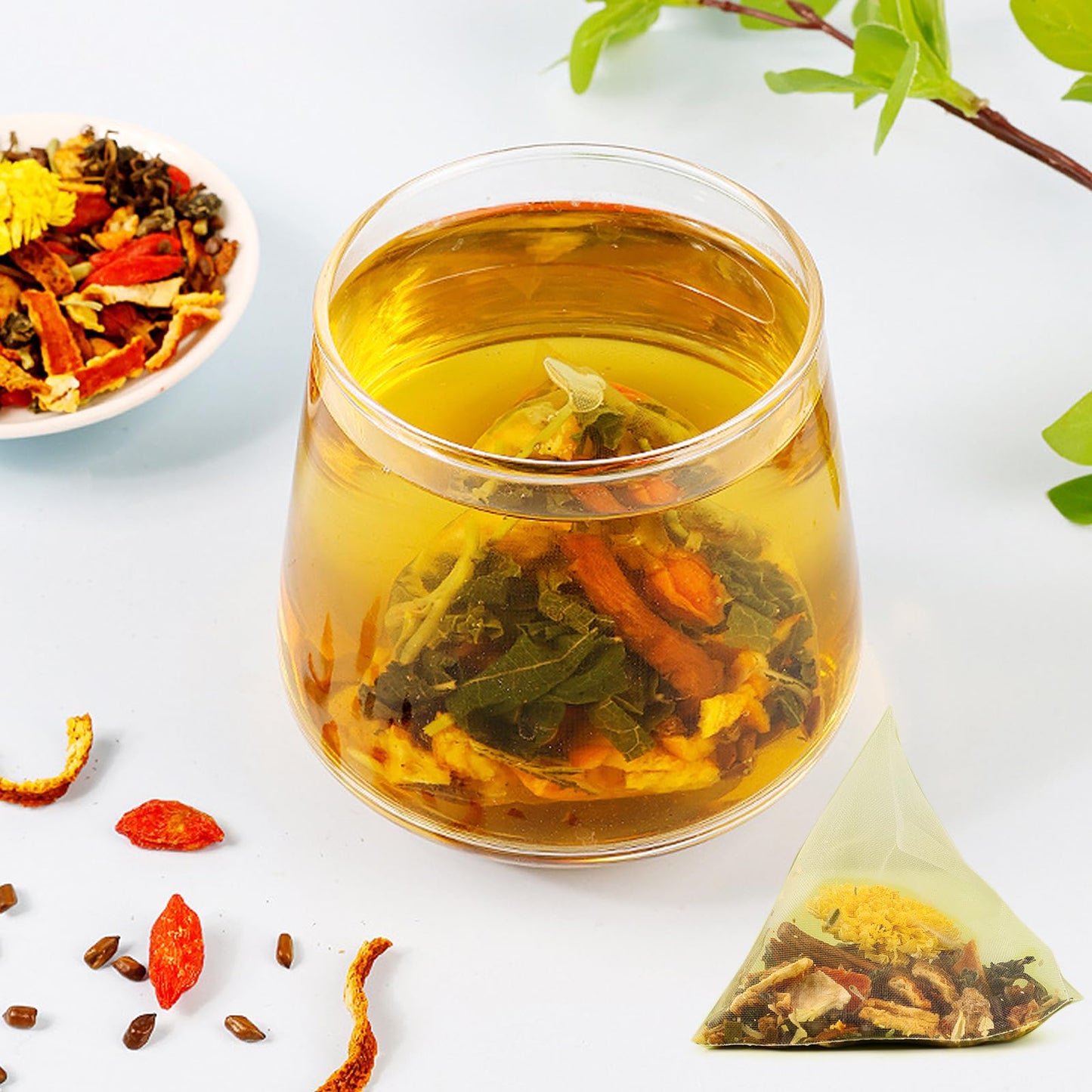 Goji Berry Chrysanthemum Tea for Liver Health, Dandelion Wolfberry Tea Bags, 8 Excellent Raw Material Formulas, Liver Cleanse & Detox Herbal Tea Bags