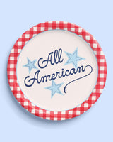 xo, Fetti All American USA Paper Plates | 24 pcs, 9" | 4th of July Tableware, Southern Bachelorette Decorations, Patriotic Dinner Party Setting