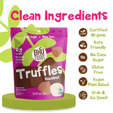 BHU FOODS Keto Fat Bombs, Organic, Vegan, Low Carb Sugar Free, Decadent Keto Candy made with Clean Ingredients, Hazelnut Chocolate Truffles (2 Bags)